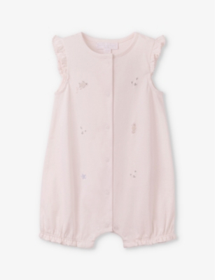 THE LITTLE WHITE COMPANY: Sea-animal embroidered organic-cotton romper 0-24 months