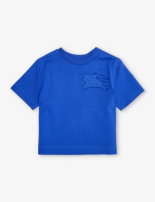 BURBERRY: Cedar logo-appliqué cotton-jersey T-shirt 6-12 months