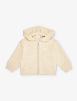 BURBERRY: Clyde logo-embroidered cotton-jersey hoody 6 months-2 years