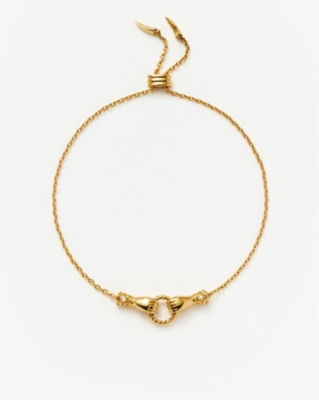 MISSOMA: Missoma x Harris Reed Good Hands 18ct recycled yellow gold-plated brass and cubic zirconia bracelet