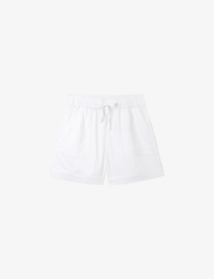 THE WHITE COMPANY: Herringbone high-rise organic-cotton shorts