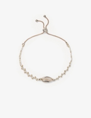 THE WHITE COMPANY: Cowrie Shell braided woven friendship bracelet
