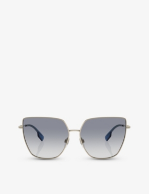BURBERRY: BE3143 Alexis butterfly-frame metal sunglasses