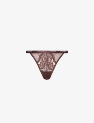 LOUNGE UNDERWEAR: Blossom high-rise stretch-lace thong