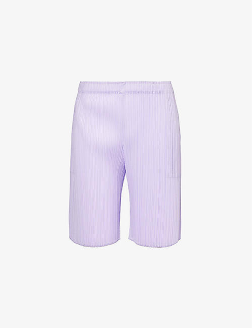 PLEATS PLEASE ISSEY MIYAKE: April mid-rise knitted shorts