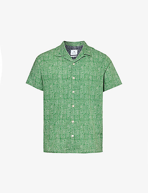 PS BY PAUL SMITH: Abstract-pattern regular-fit cotton shirt