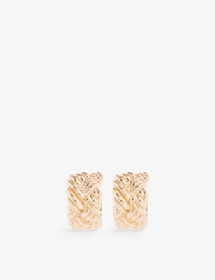 BOTTEGA VENETA: Chain medium 18ct yellow gold-plated 925 sterling silver earrings