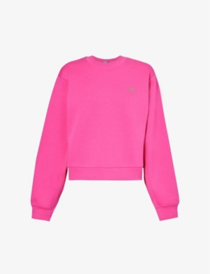 ADIDAS BY STELLA MCCARTNEY: Brand-print ribbed trims organic-cotton and recycled-polyester blend sweatshirt