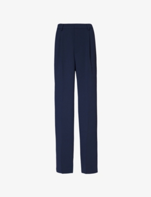 GOOD AMERICAN: Luxe pleated straight-leg high-rise woven trousers