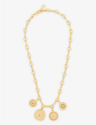 RIXO: Felice 18ct yellow-gold-plated metal necklace