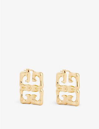 GIVENCHY: 4G-motif gold-tone brass drop earrings