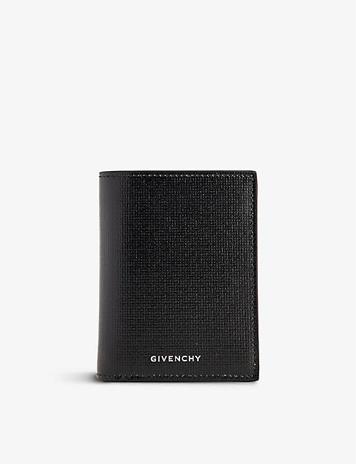 GIVENCHY: Foiled-branding leather card holder