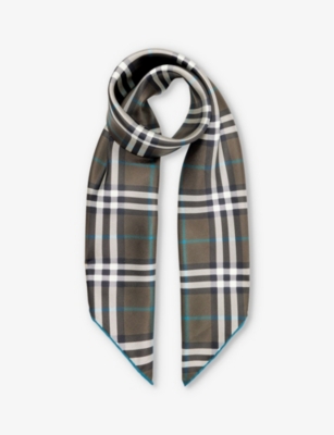 BURBERRY: Checked silk scarf