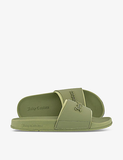 JUICY COUTURE: Breanna logo-embossed rubber sliders