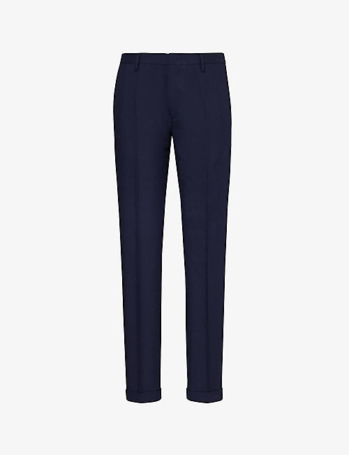 PAUL SMITH: Brushed-texture slim-fit stretch-cotton trousers