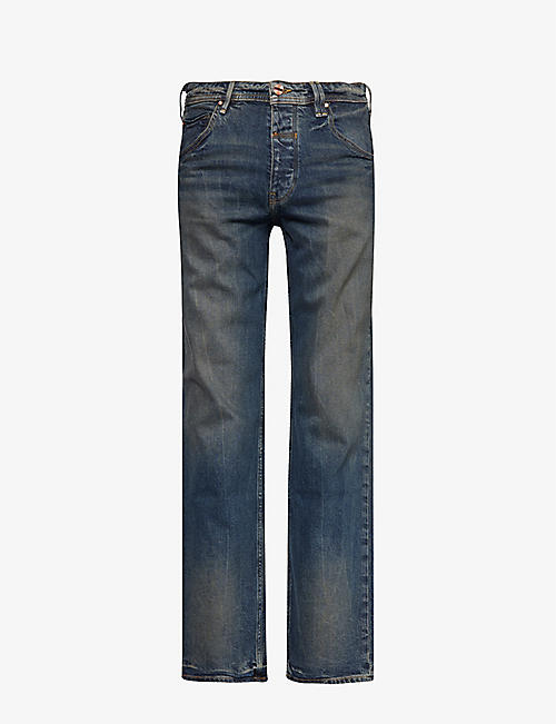 VAYDER: Straight faded-wash straight-leg mid-rise stretch-denim jeans