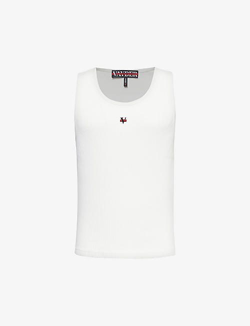 VAYDER: Kowalski brand-embroidered stretch-cotton vest top