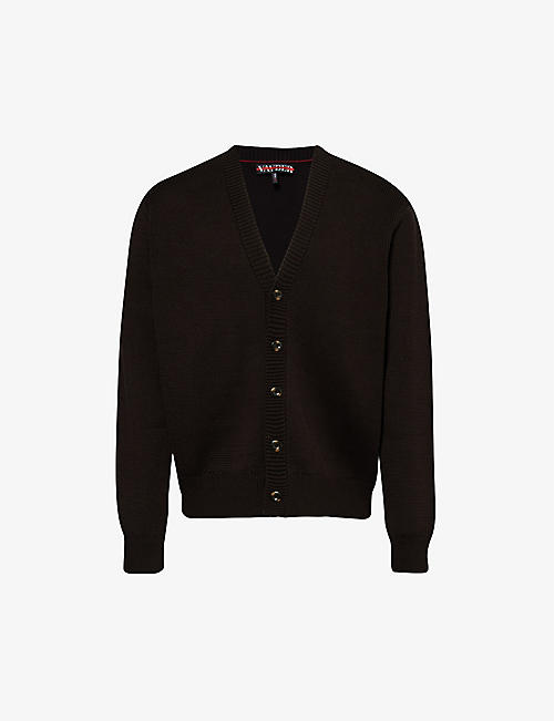 VAYDER: Mcfeely V-neck cotton knitted cardigan