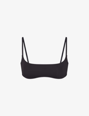 SKIMS: Signature Swim scoop-neck stretch recycled-nylon bikini top