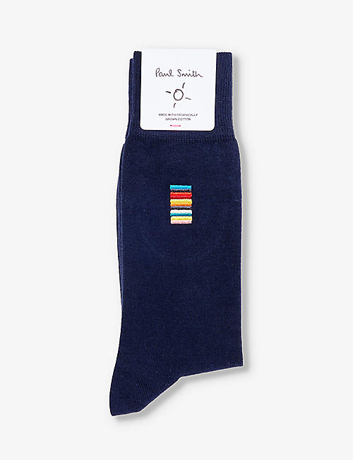 PAUL SMITH: Stripe-pattern stretch-cotton blend socks