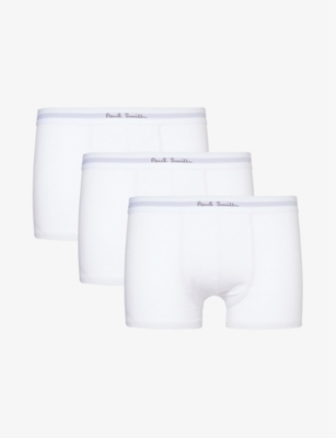 PAUL SMITH: Branded-waistband pack of three stretch-organic-cotton trunks