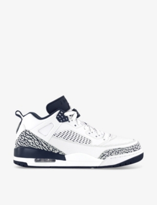 JORDAN: Spizike Low colour-blocked leather low-top trainers