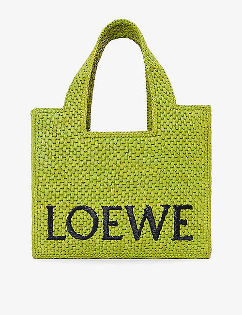 LOEWE: Loewe x Paula's Ibiza small raffia logo tote bag