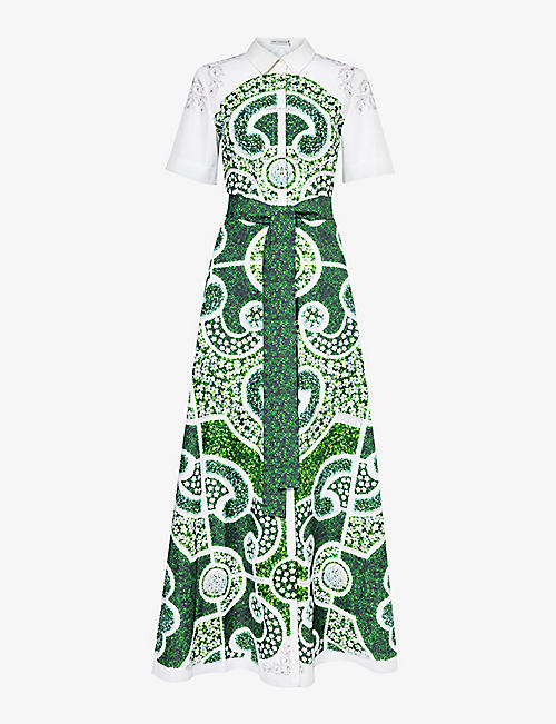 MARY KATRANTZOU: Como floral-print cotton maxi dress