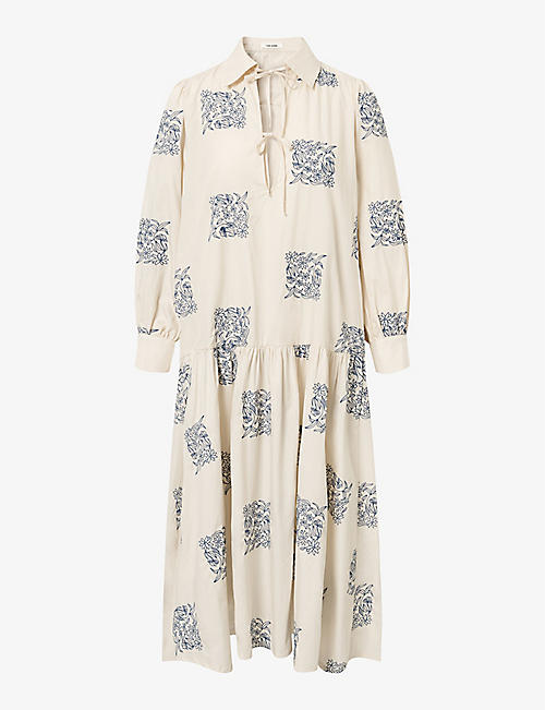 NUE NOTES: Clarence printed cotton midi dress