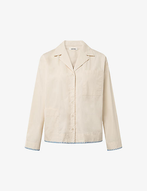 NUE NOTES: Hardy embroidered-trim cotton shirt
