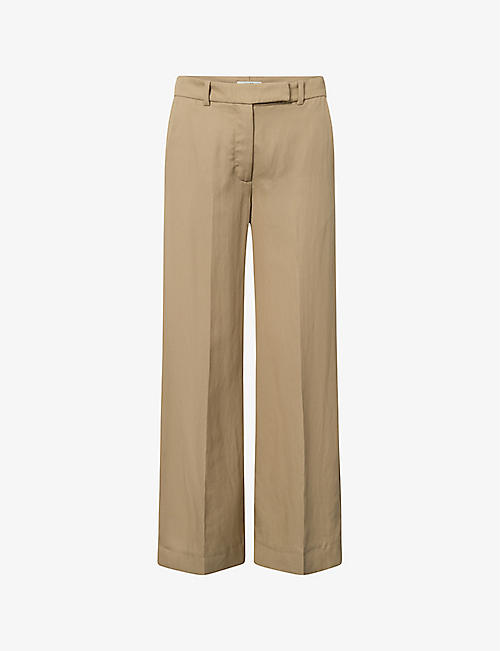 LOVECHILD: Lea straight-leg high-rise stretch-woven trousers