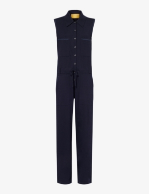 GUEST IN RESIDENCE: Breezy contrast-stitch relaxed-fit cotton jumpsuit