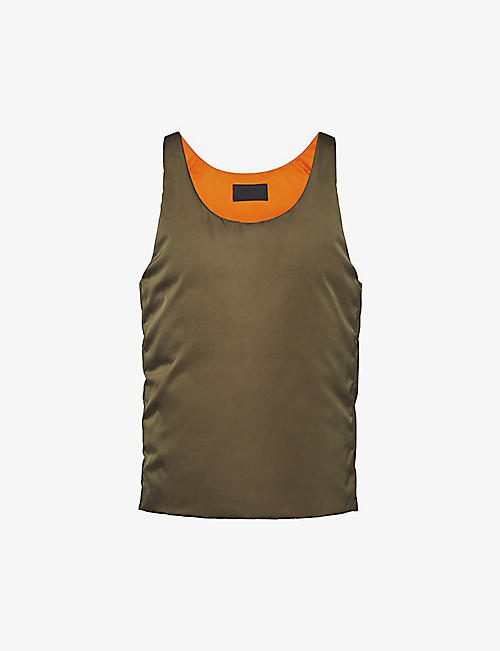 PRADA: Re-Nylon logo-plaque recycled-nylon down vest