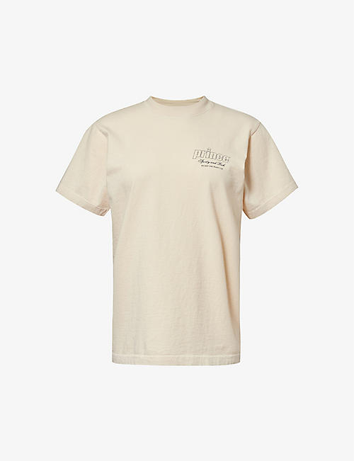 SPORTY & RICH: Sporty & Rich x Prince brand-print short-sleeve cotton-jersey T-shirt