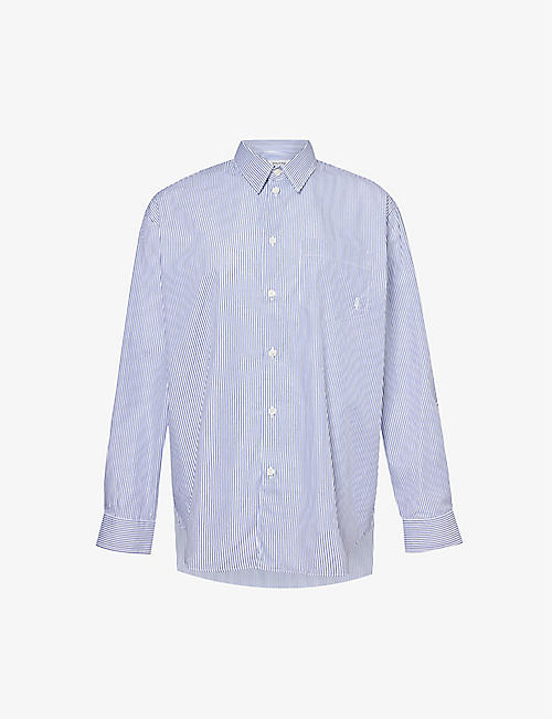 SPORTY & RICH: Country logo-embroidered cotton shirt