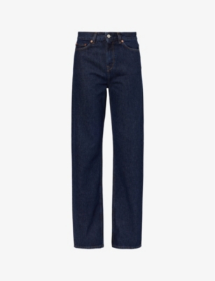 SPORTY & RICH: Straight-leg high-rise relaxed-fit jeans