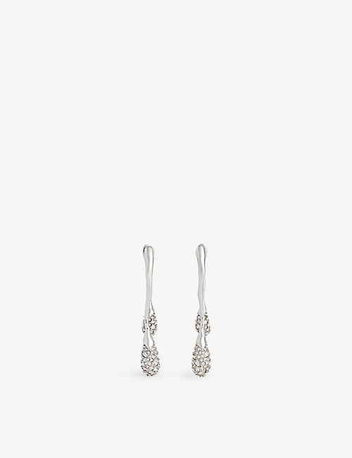 ALEXIS BITTAR: Solanales rhodium-plated brass and crystal earrings