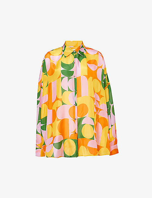 DRIES VAN NOTEN: Casia abstract-print silk shirt