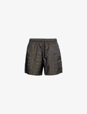 EMPORIO ARMANI: Boxer logo-print swim shorts