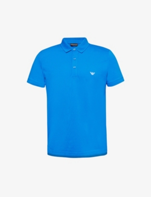 EMPORIO ARMANI: Essential logo-embroidered cotton-jersey polo shirt