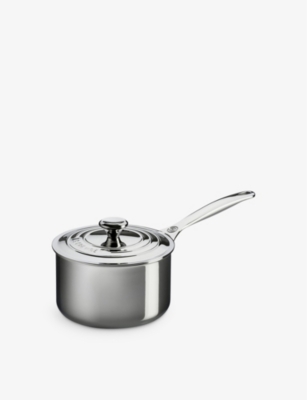 LE CREUSET: Signature 3-ply stainless-steel saucepan with lid 18cm