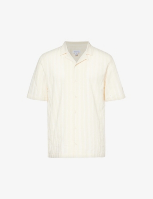 SUNSPEL: Stripe-pattern boxy-fit cotton shirt