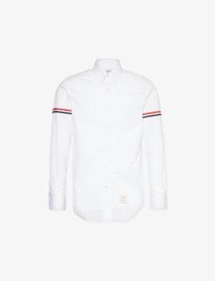THOM BROWNE: Brand-patch long-sleeved cotton shirt