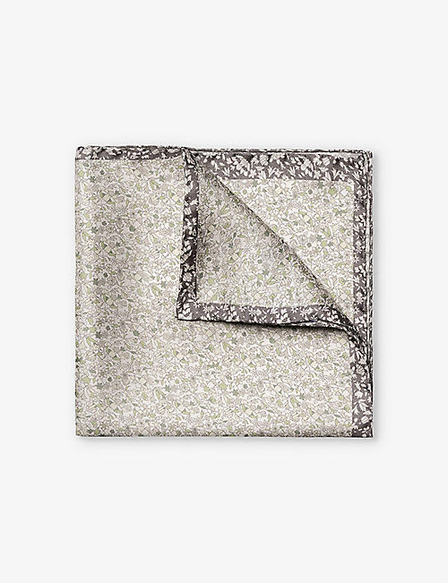 ETON: Floral graphic-print silk pocket square