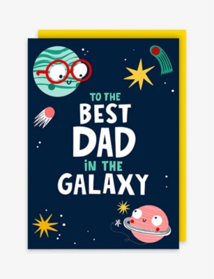 LUCY MAGGIE: 'To the best dad in the galaxy' Father's Day card 15cm x 11cm
