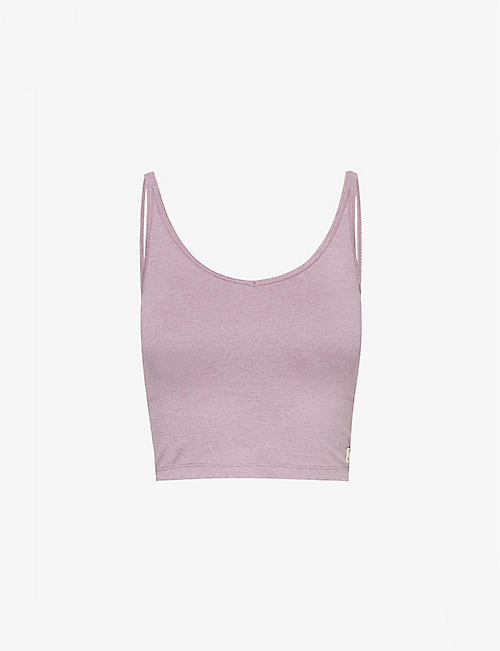 VUORI: Halo Performance scoop-neck cropped stretch-recycled polyester top