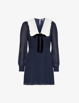 REFORMATION: Edalene polka-dot crepe mini dress