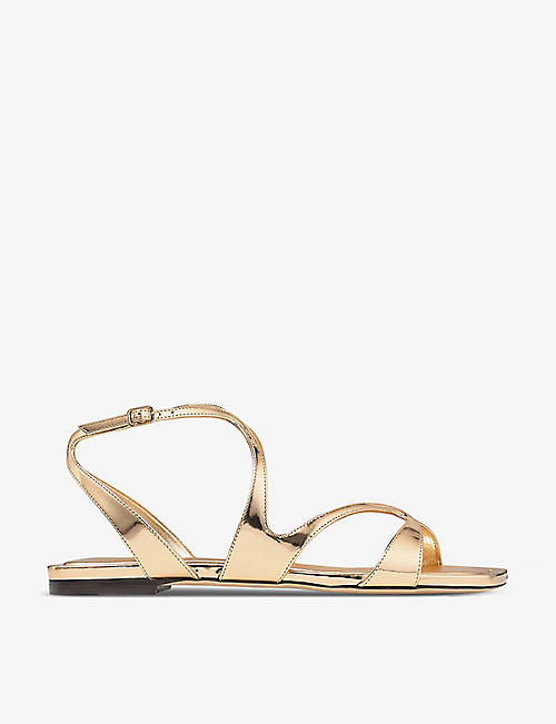 JIMMY CHOO: Ayla liquid-gold leather sandals