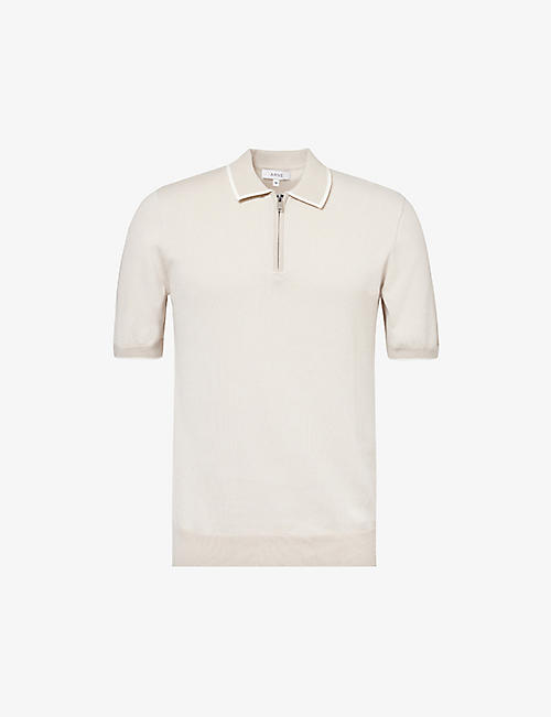 ARNE: Zipped cotton-knit polo shirt