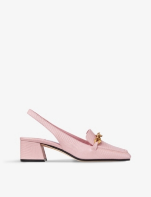 JIMMY CHOO: Diamond Tilda leather heeled loafers